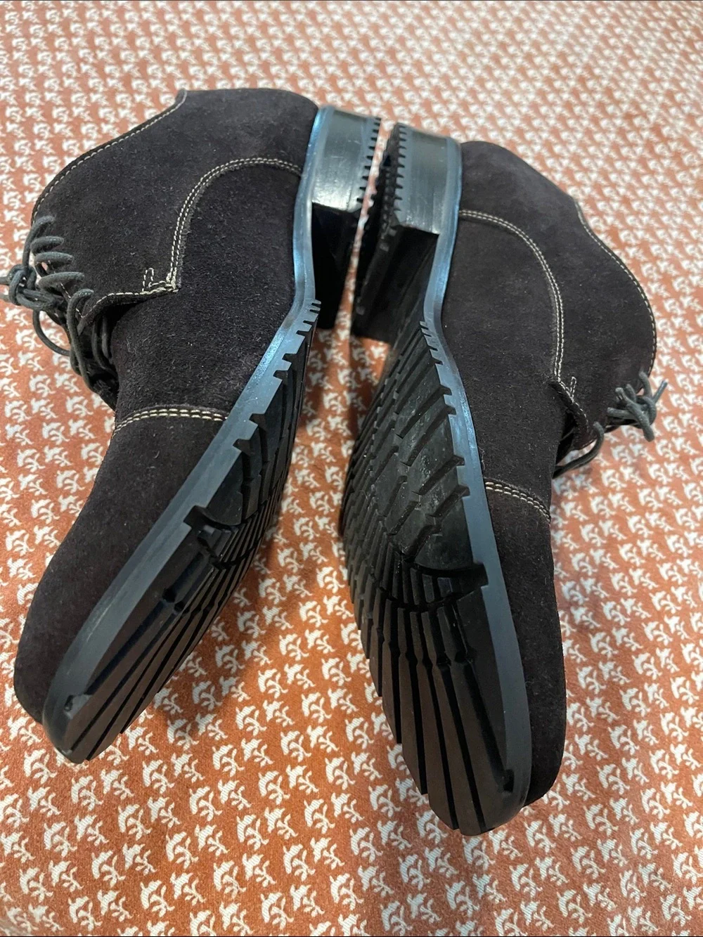 Cole Haan Dark Brown Suede Cap-Toe Derby Shoes